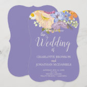 カラフル春フローラ庭園の結婚式 招待状 (正面/裏面)