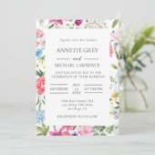 カラフル春フローラ結婚式招待状 招待状 (スタンド正面)