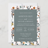 カラフル春フローラ結婚式招待状 招待状 (正面)