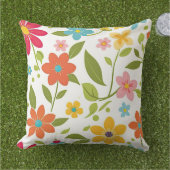 カラフル春フローラ アウトドアクッション (芝生)