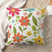 カラフル春フローラ クッション (ブランケット)