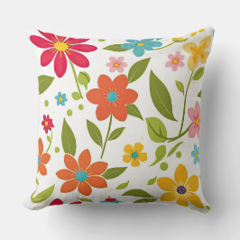 カラフル春フローラ クッション
