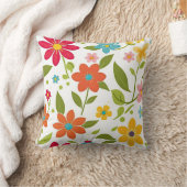 カラフル春フローラ クッション (ブランケット)