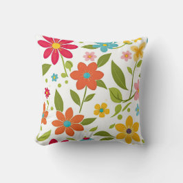 カラフル春フローラ クッション