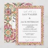 カラフル春ミックスとマッチタ結婚イル 招待状 (正面/裏面)