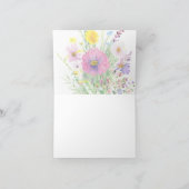 カラフル春ワイルドフラワーカスタムウェディング サンキューカード (内部)