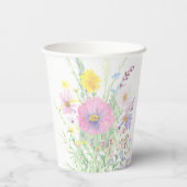 カラフル春ワイルドフラワーカスタムウェディング 紙コップ (裏面)