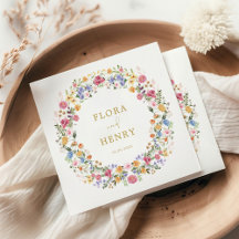 カラフル春ワイルドフラワーガーデンリース結婚ズ