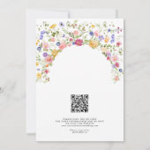 カラフル春ワイルドフラワーガーデンQRコー結婚ド 招待状 (裏面)