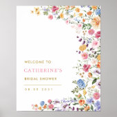 カラフル春ワイルドフラワーブライダルシャワーへようこそ ポスター (正面)