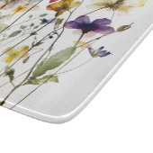カラフル春ワイルドフラワー水色 カッティングボード (角)