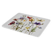 カラフル春ワイルドフラワー水色 カッティングボード (角)