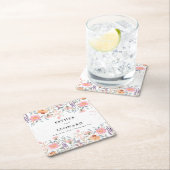 カラフル春ワイルドフラワー結婚ズ スクエアペーパーコースター (インサイチュ)