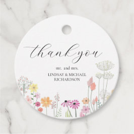 カラフル春ワイルドフラワー結婚ズ フェイバータグ