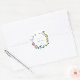 カラフル春ワイルドフラワー結婚ズ ラウンドシール