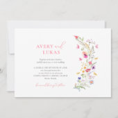 カラフル春ワイルドフラワー結婚式招待状 招待状 (正面)