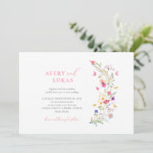 カラフル春ワイルドフラワー結婚式招待状 招待状 (スタンド正面)