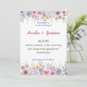 カラフル春ワイルドフラワー結婚式招待状 招待状 (スタンド正面)