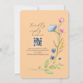 カラフル春ワイルドフラワー結婚式招待状 招待状 (裏面)