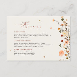 カラフル春ワイルドフラワー結婚牧草地の詳細 エンクロージャーカード