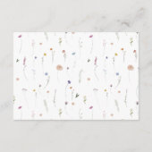 カラフル春ワイルドフラワー結婚牧草地の詳細 エンクロージャーカード (裏面)