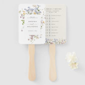 カラフル春ワイルドフラワー野結婚草牧草地のタイムライン ハンドファン (正面&裏面)