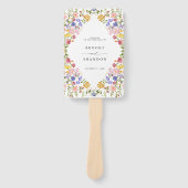 カラフル春ワイルドフラワー野結婚草牧草地のタイムライン ハンドファン (正面)