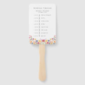 カラフル春ワイルドフラワー野結婚草牧草地のタイムライン ハンドファン (裏面)