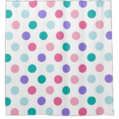 カラフル春水玉模様パターン シャワーカーテン (正面)