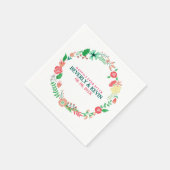 カラフル春結婚フローラリース スタンダードカクテルナプキン (角)