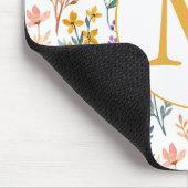 カラフル春花水彩模様モノグラム マウスパッド (コーナー)