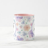 カラフル春花水彩模様モノグラム マグカップ (中央)