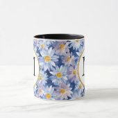 カラフル春花水彩模様モノグラム マグカップ (中央)