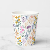 カラフル春花水彩模様モノグラム 紙コップ (裏面)