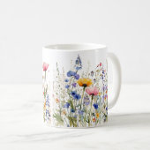 カラフル春花水彩模様 コーヒーマグカップ (正面右)
