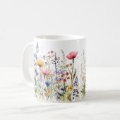 カラフル春花水彩模様 コーヒーマグカップ (正面左)