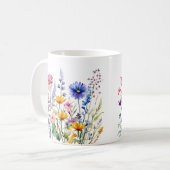 カラフル春花水彩模様 コーヒーマグカップ (正面左)