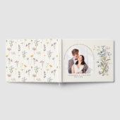 カラフル春野の花結婚牧草地の写真 ゲストブック (全面)