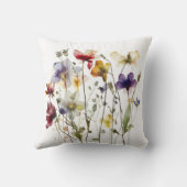 カラフル春野生の花の水色 クッション (裏面)