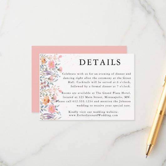 カラフル春野結婚花詳細 エンクロージャーカード (正面/裏面インサイチュ)