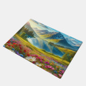 カラフル春/フローラ山湖 ドアマット (アングル)