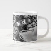 カラフル暗灰色のスター... ジャンボコーヒーマグカップ (右)