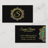 カラフル曼荼羅花 名刺 (正面/裏面)