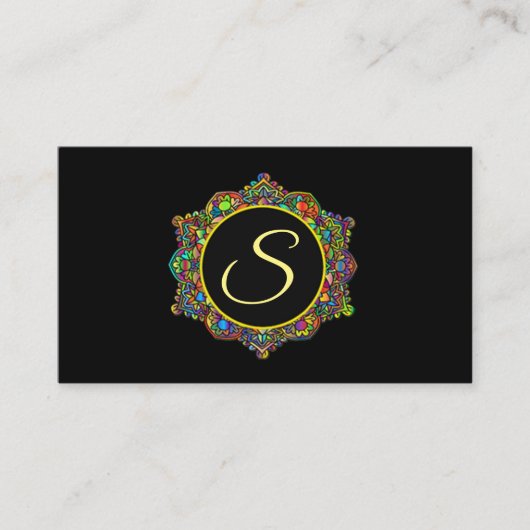 カラフル曼荼羅花 名刺 (正面)