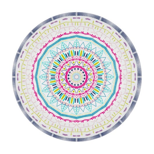 カラフル曼荼羅 カッティングボード (正面)