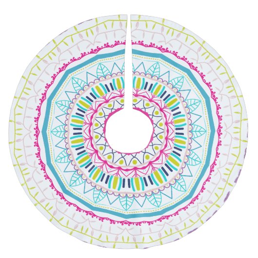 カラフル曼荼羅 ブラッシュドポリエステルツリースカート (正面)