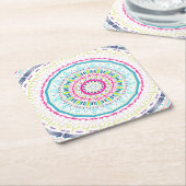 カラフル曼荼羅 ペーパーコースター (アングル)