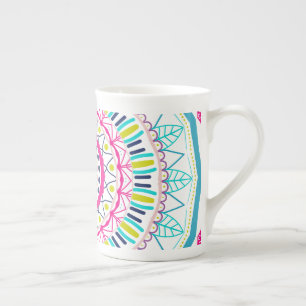 カラフル曼荼羅 ボーンチャイナマグカップ