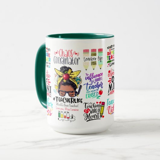 カラフル最高のおもしろい先生評価 マグカップ (正面左)