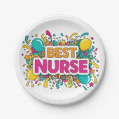 カラフル最高のナースパーティープレート ペーパープレート (正面)